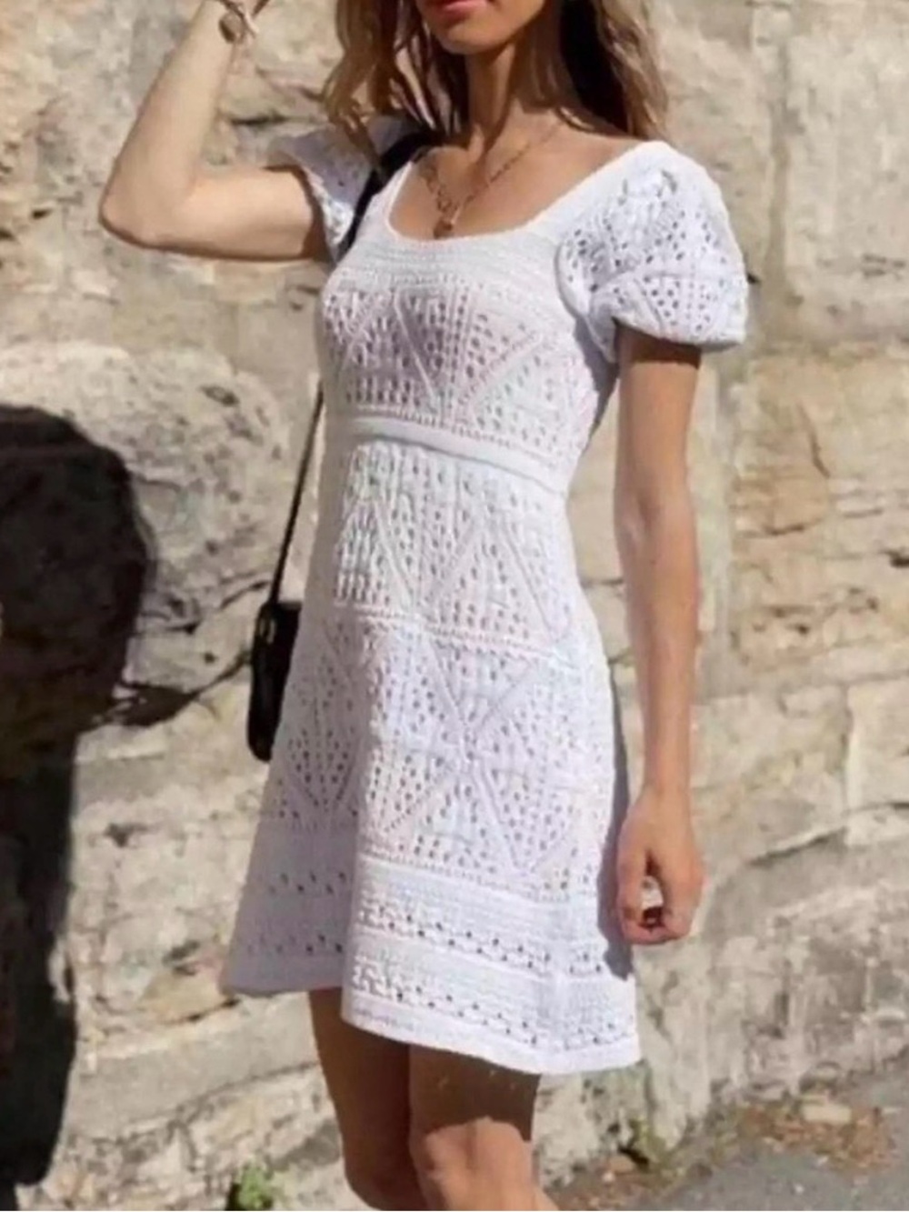 Zara Women's White Crochet Dress